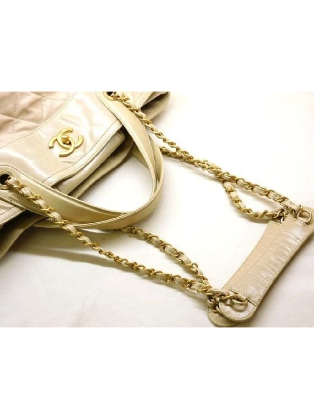 Chanel In The Mix 2-Way Bag Leather Shoulder Beige - Picture 4 of 7